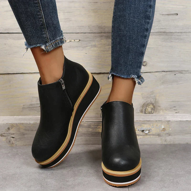 Noemi – Modische Plateau-Stiefeletten mit Reißverschluss