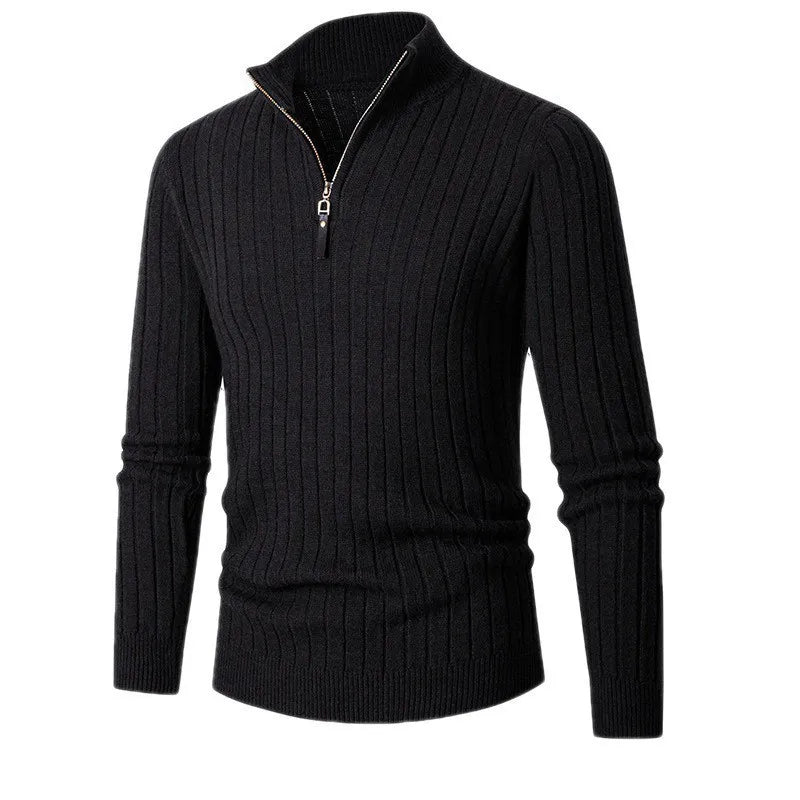 Fabian - Herren Strickpullover mit halbem Reißverschluss