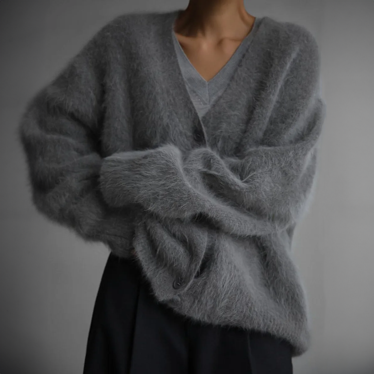 Alina – Damen Cashmere-Cardigan mit V-Ausschnitt