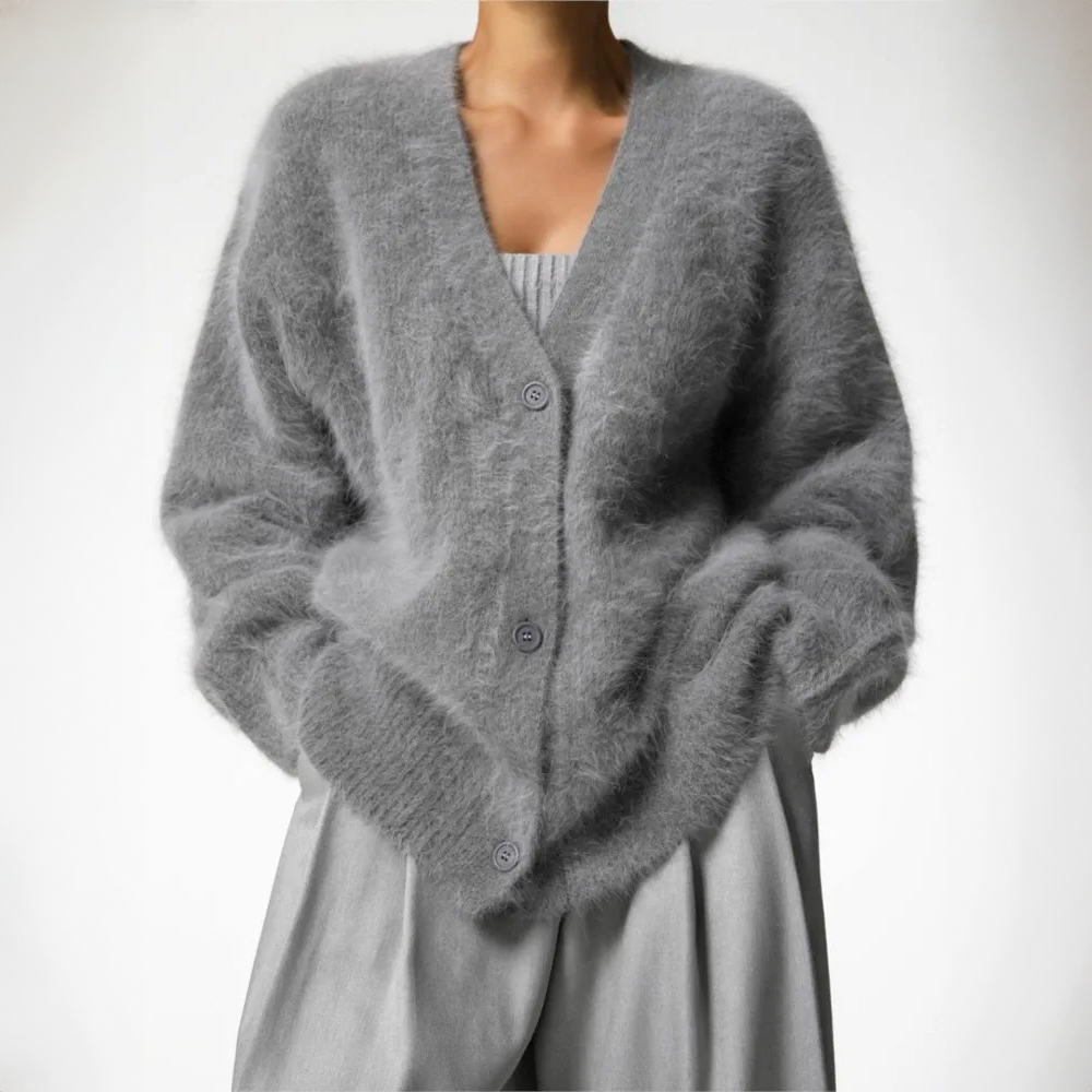 Alina – Damen Cashmere-Cardigan mit V-Ausschnitt