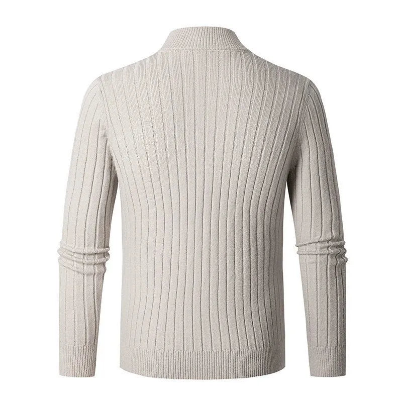 Fabian - Herren Strickpullover mit halbem Reißverschluss