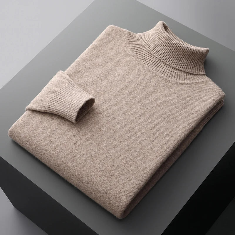 Adrian – Herren-Strickpullover Wolle mit Rollkragen