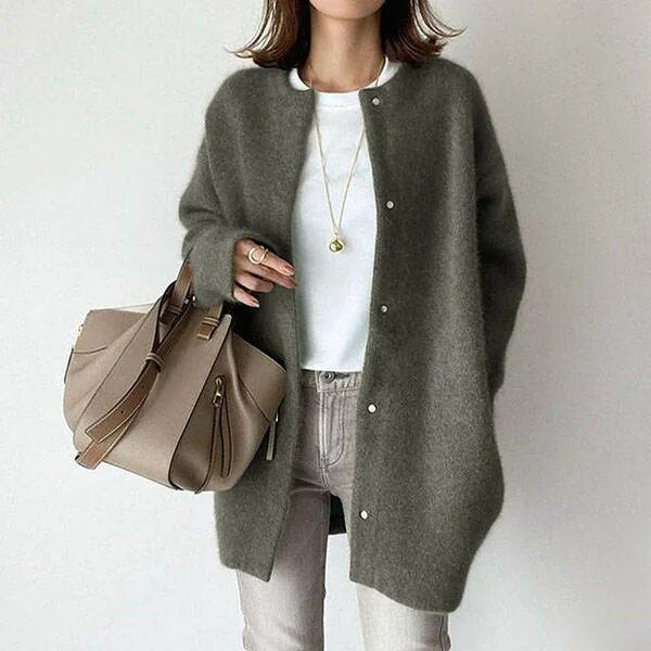 Noelle – Damen Cardigan mit Oversize-Schnitt und Knopfverschluss