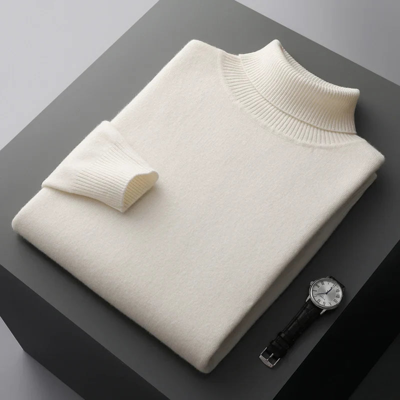Adrian – Herren-Strickpullover Wolle mit Rollkragen
