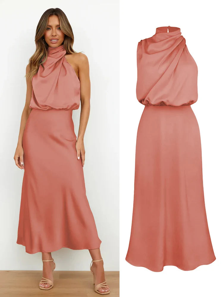 Amira - Damen Abendkleid elegant mit Stehkragen