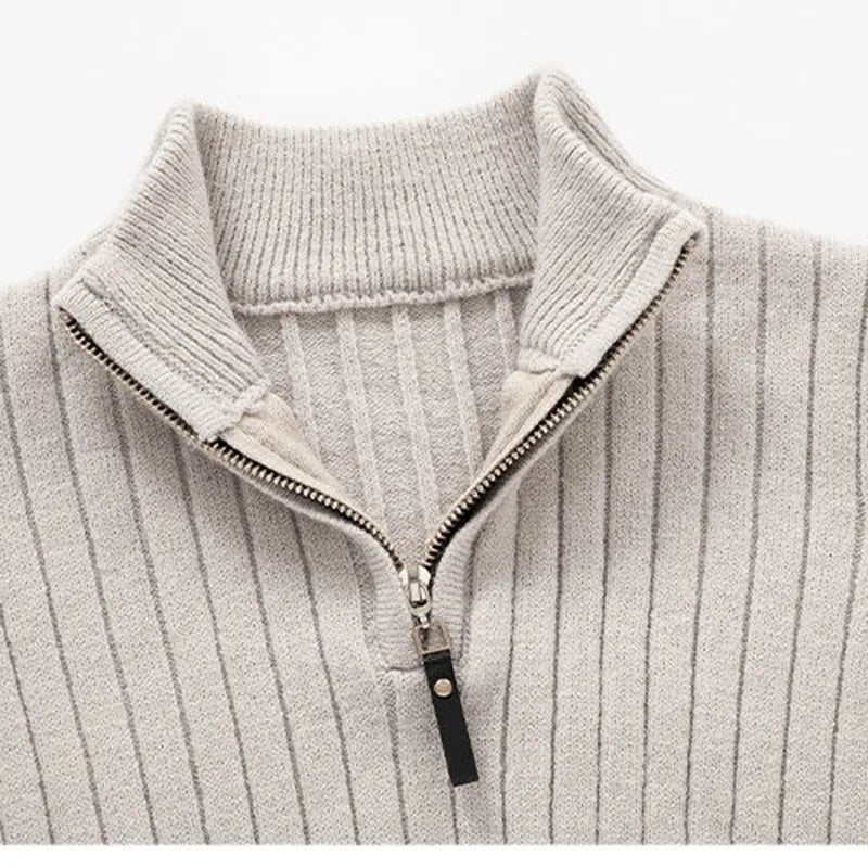 Fabian - Herren Strickpullover mit halbem Reißverschluss