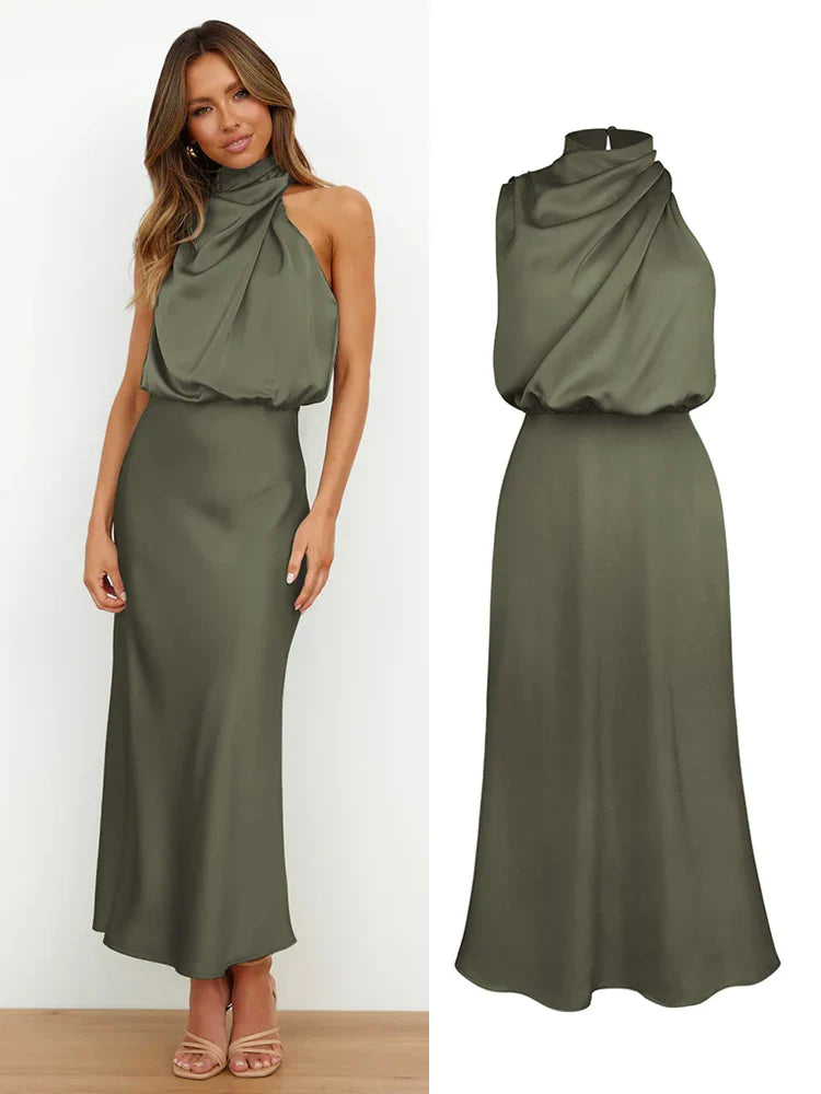 Amira - Damen Abendkleid elegant mit Stehkragen