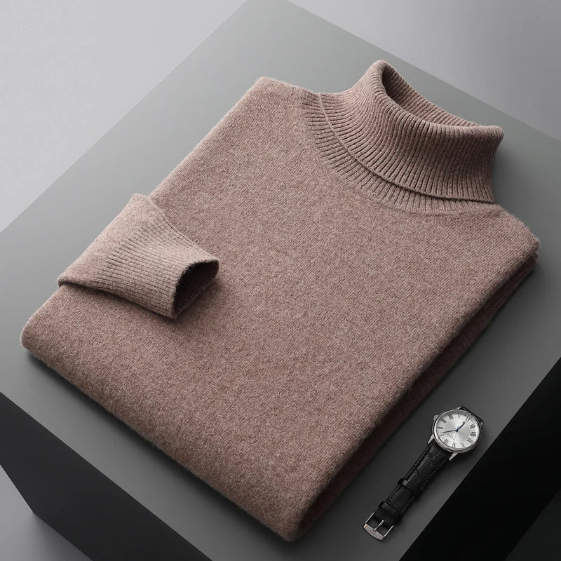 Adrian – Herren-Strickpullover Wolle mit Rollkragen