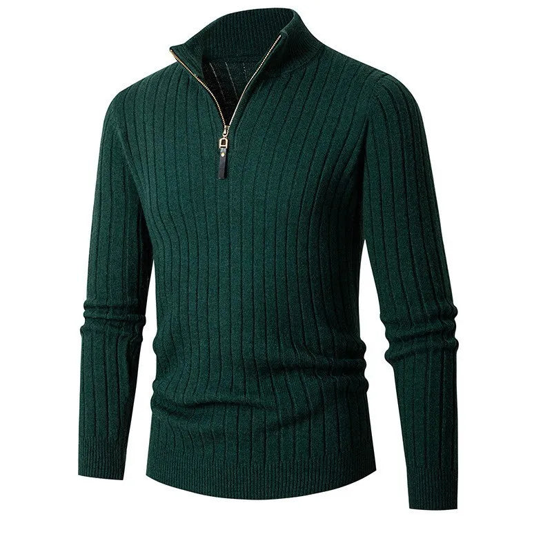 Fabian - Herren Strickpullover mit halbem Reißverschluss