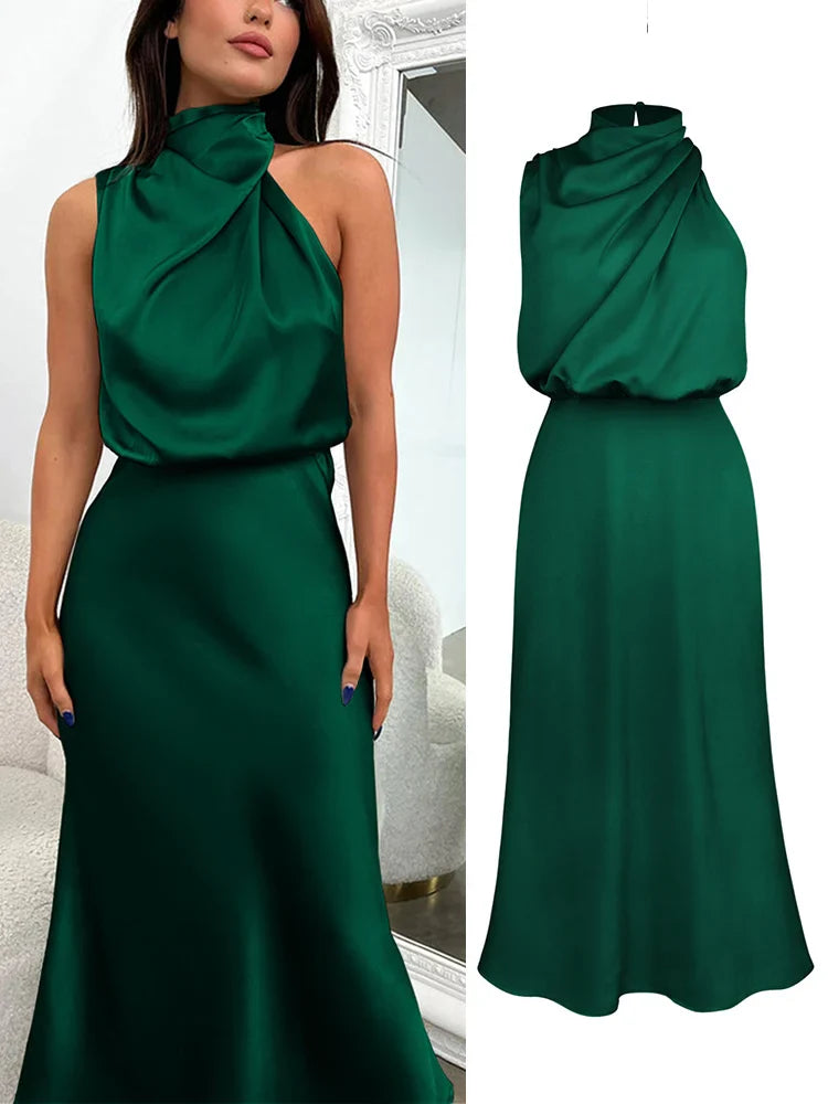 Amira - Damen Abendkleid elegant mit Stehkragen