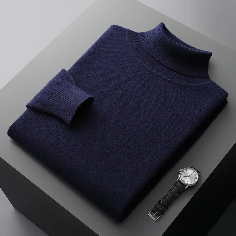 Adrian – Herren-Strickpullover Wolle mit Rollkragen