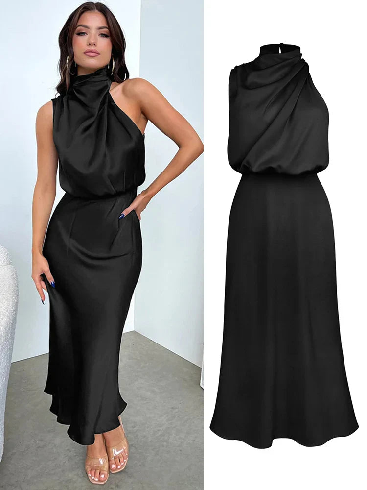 Amira - Damen Abendkleid elegant mit Stehkragen