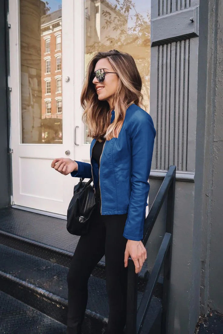 Elena – Moderne Lederjacke im City-Look für Damen