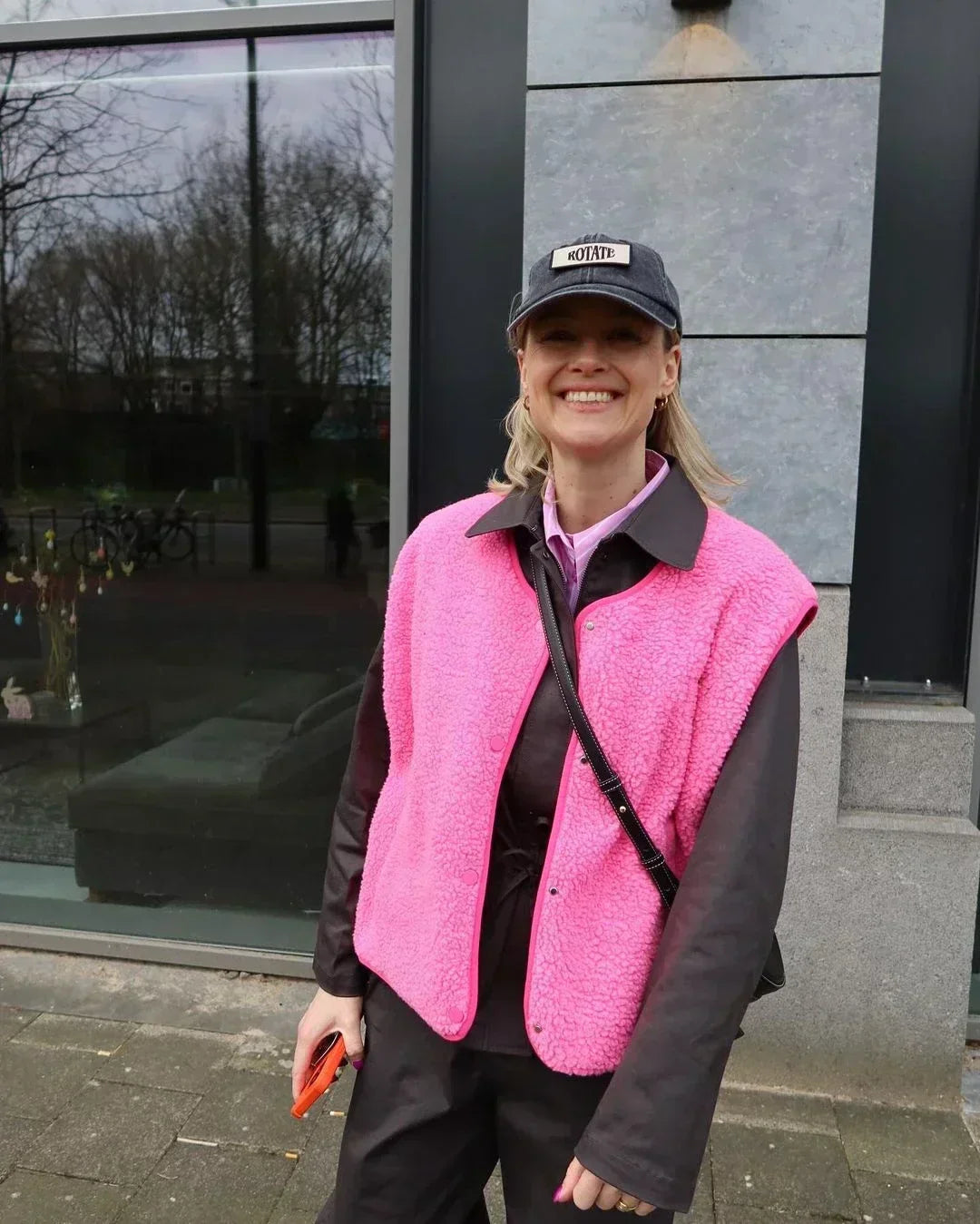 Clara - Damen Fleece Weste mit Druckknöpfen