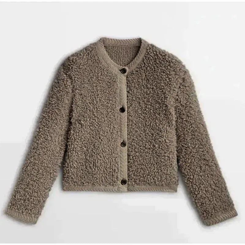 Elisa-Marie - Damen Strickjacke mit Knopfleiste und Rundhalsausschnitt