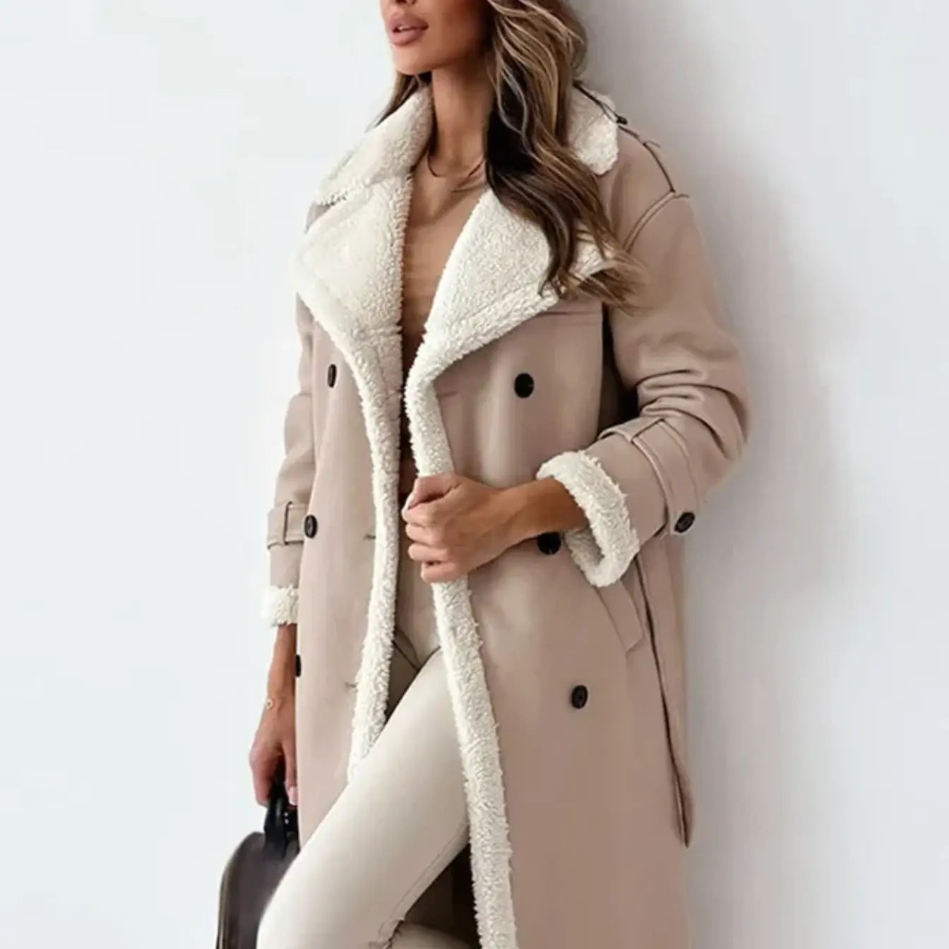 Celeste – Langer Kunstledermantel Damen