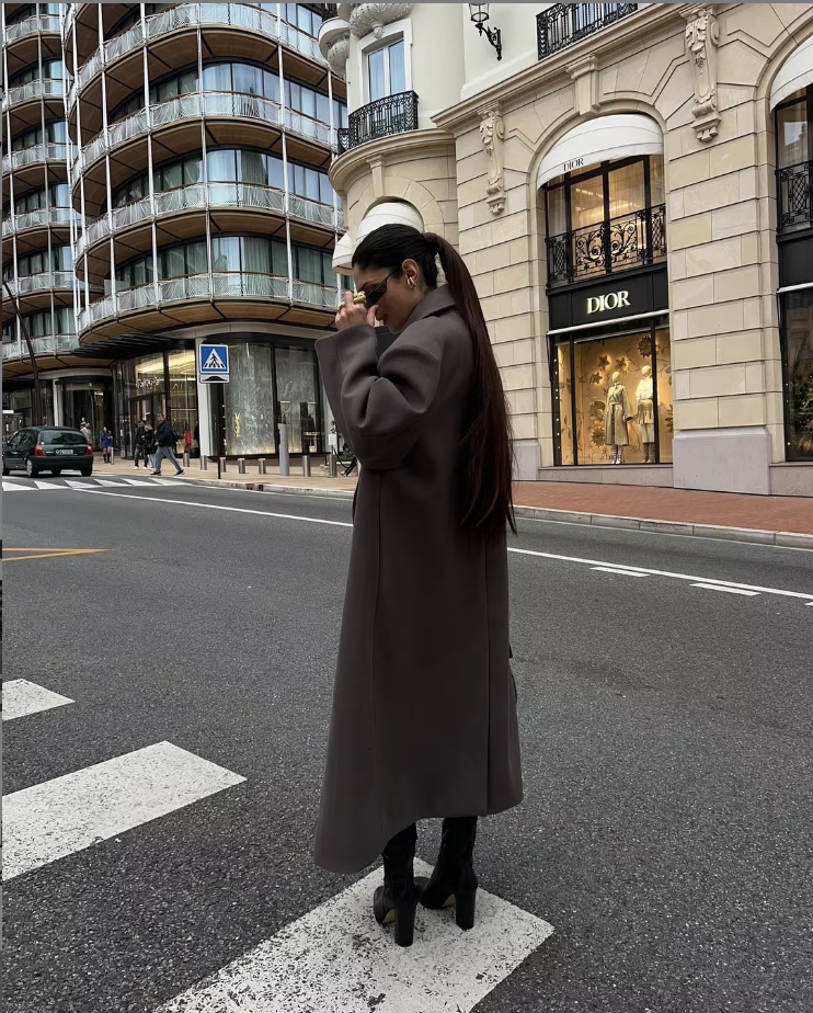 Elodie – Damen Oversize-Mantel mit Reverskragen und Knopfleiste