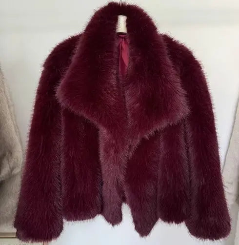 Elvira - Damen Kunstpelzjacke mit Kragen