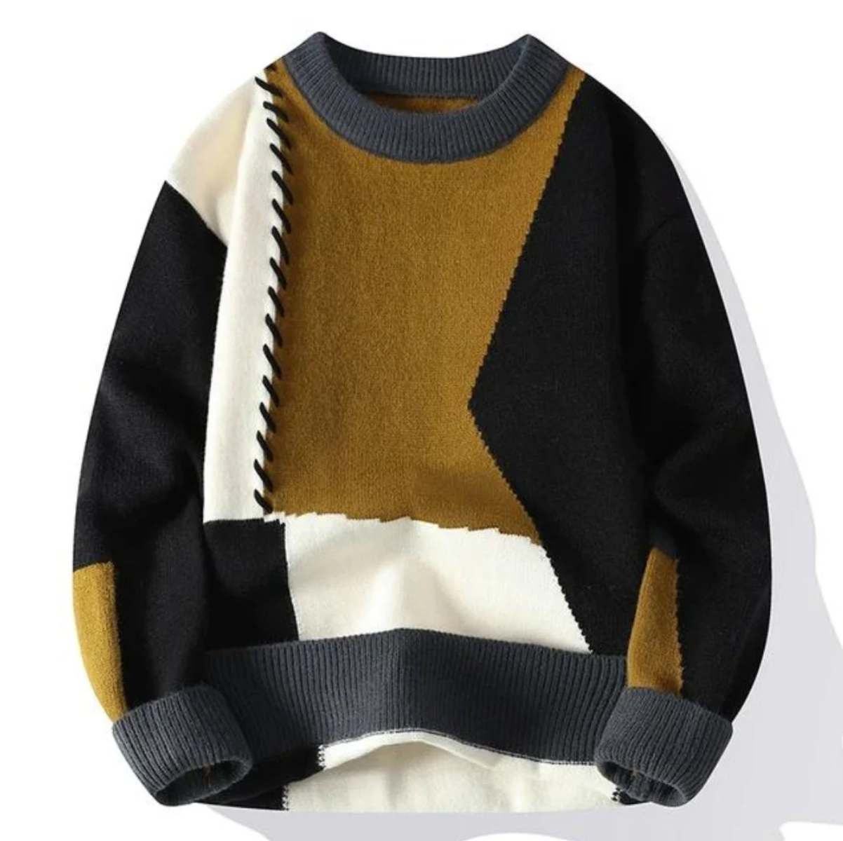 Luca – Patchwork Strickpullover Unisex