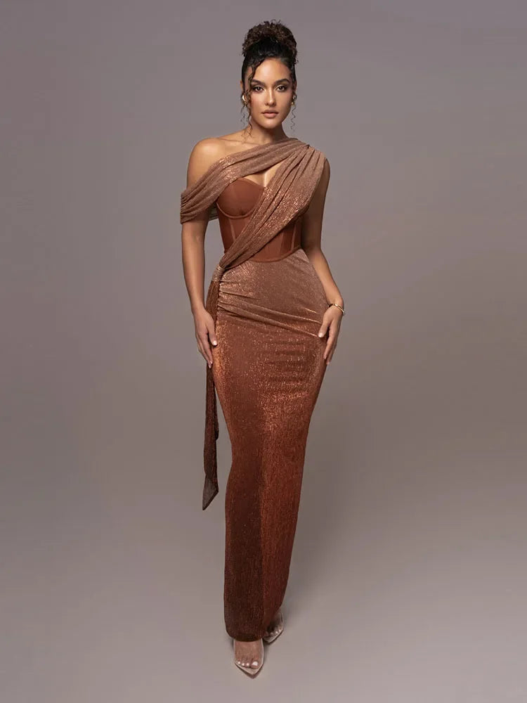 Amelia – Elegantes One-Shoulder-Abendkleid für Damen