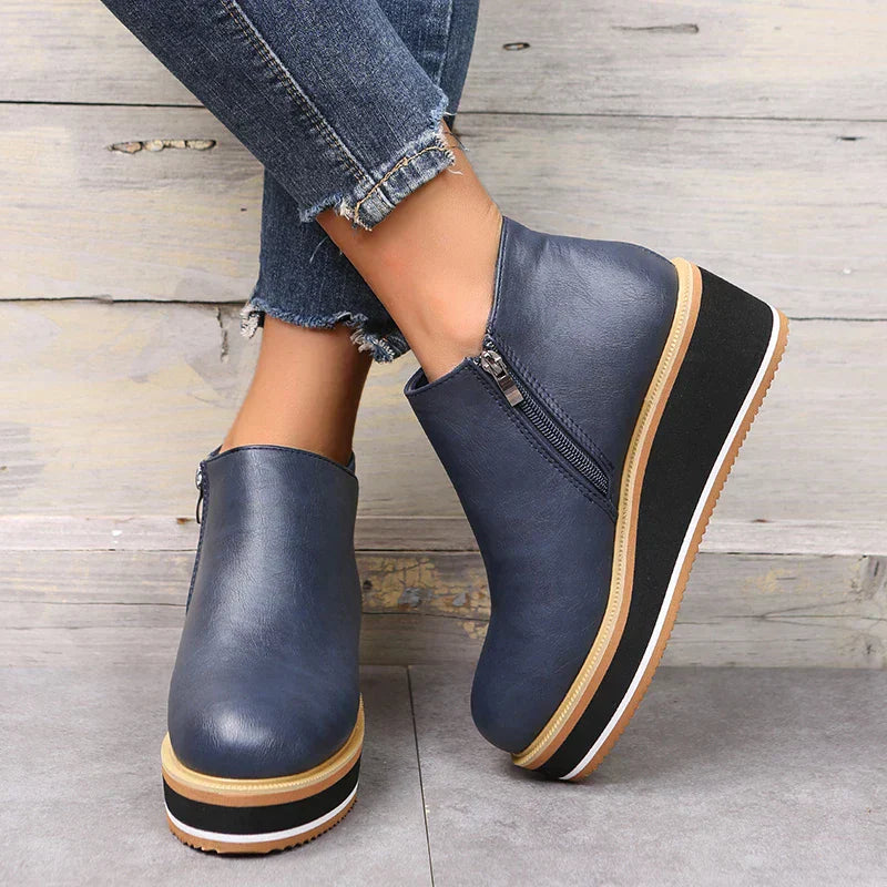 Noemi – Modische Plateau-Stiefeletten mit Reißverschluss