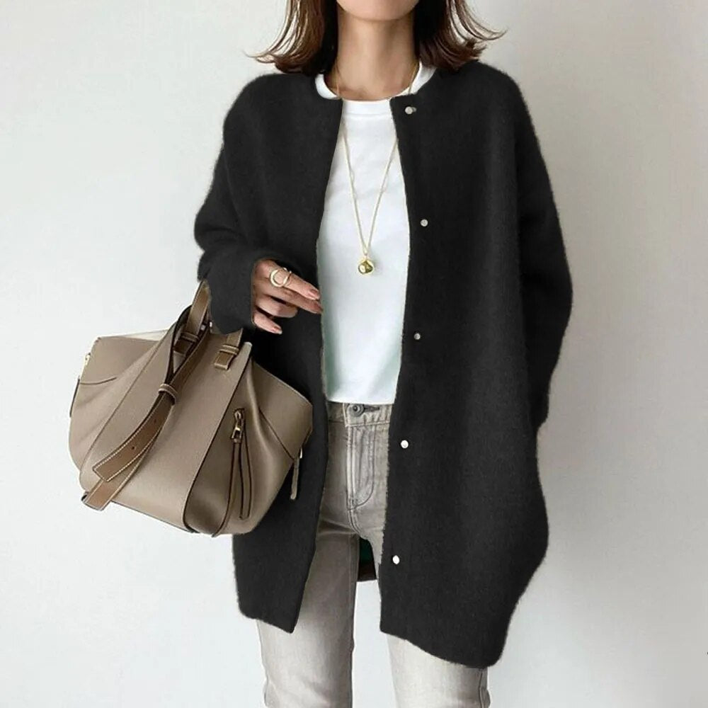 Noelle – Damen Cardigan mit Oversize-Schnitt und Knopfverschluss