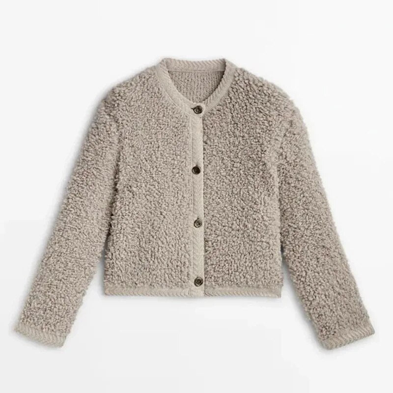 Elisa-Marie - Damen Strickjacke mit Knopfleiste und Rundhalsausschnitt
