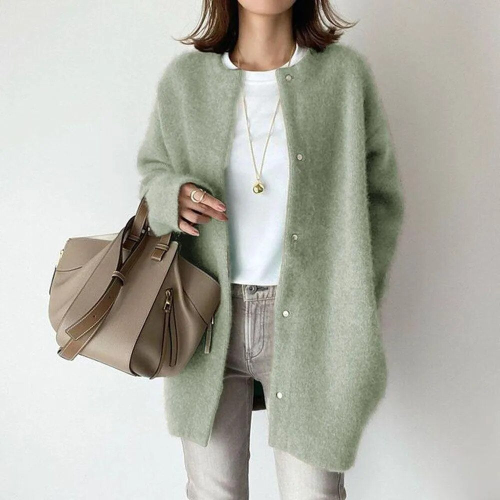 Noelle – Damen Cardigan mit Oversize-Schnitt und Knopfverschluss