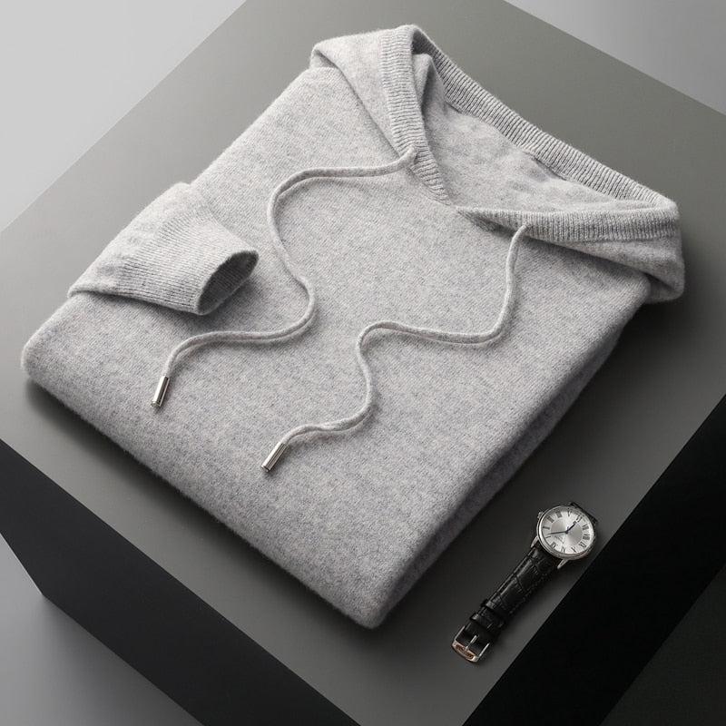 Michael - Herren Kaschmirpullover mit Kapuze