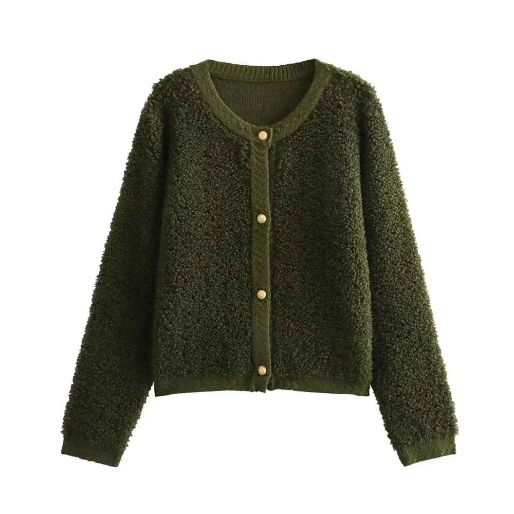 Elisa-Marie - Damen Strickjacke mit Knopfleiste und Rundhalsausschnitt