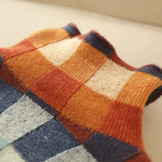 Clara – Kariertes Strickoberteil Damen