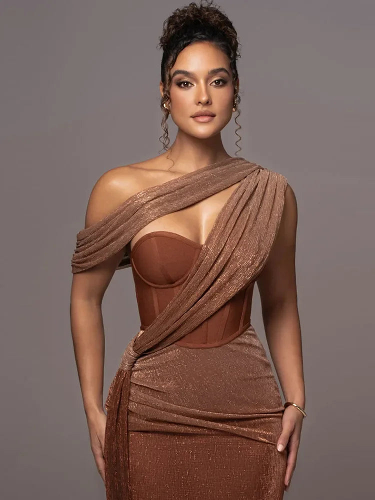Amelia – Elegantes One-Shoulder-Abendkleid für Damen