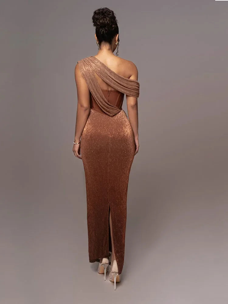 Amelia – Elegantes One-Shoulder-Abendkleid für Damen