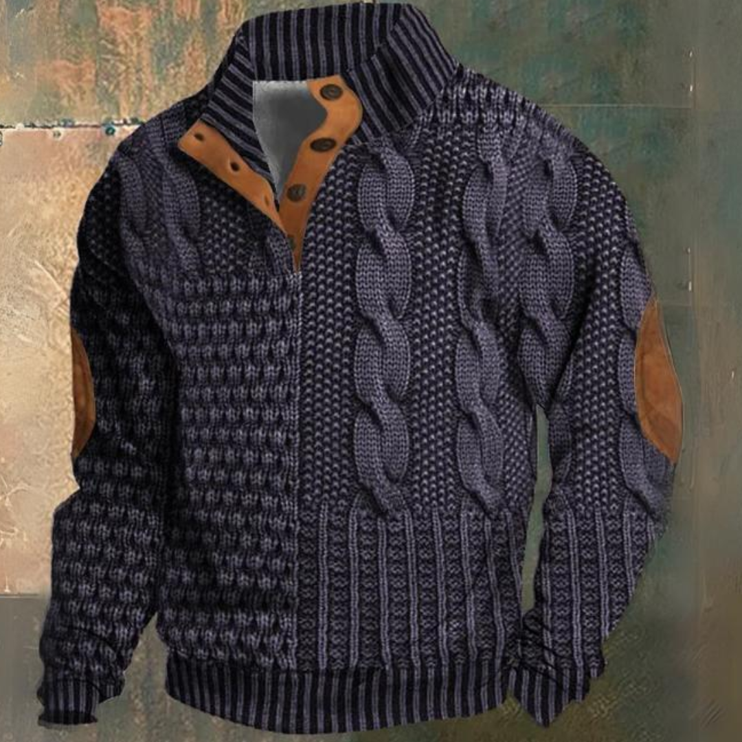 Noah – Grobstrickpullover mit Knopfleiste Herren