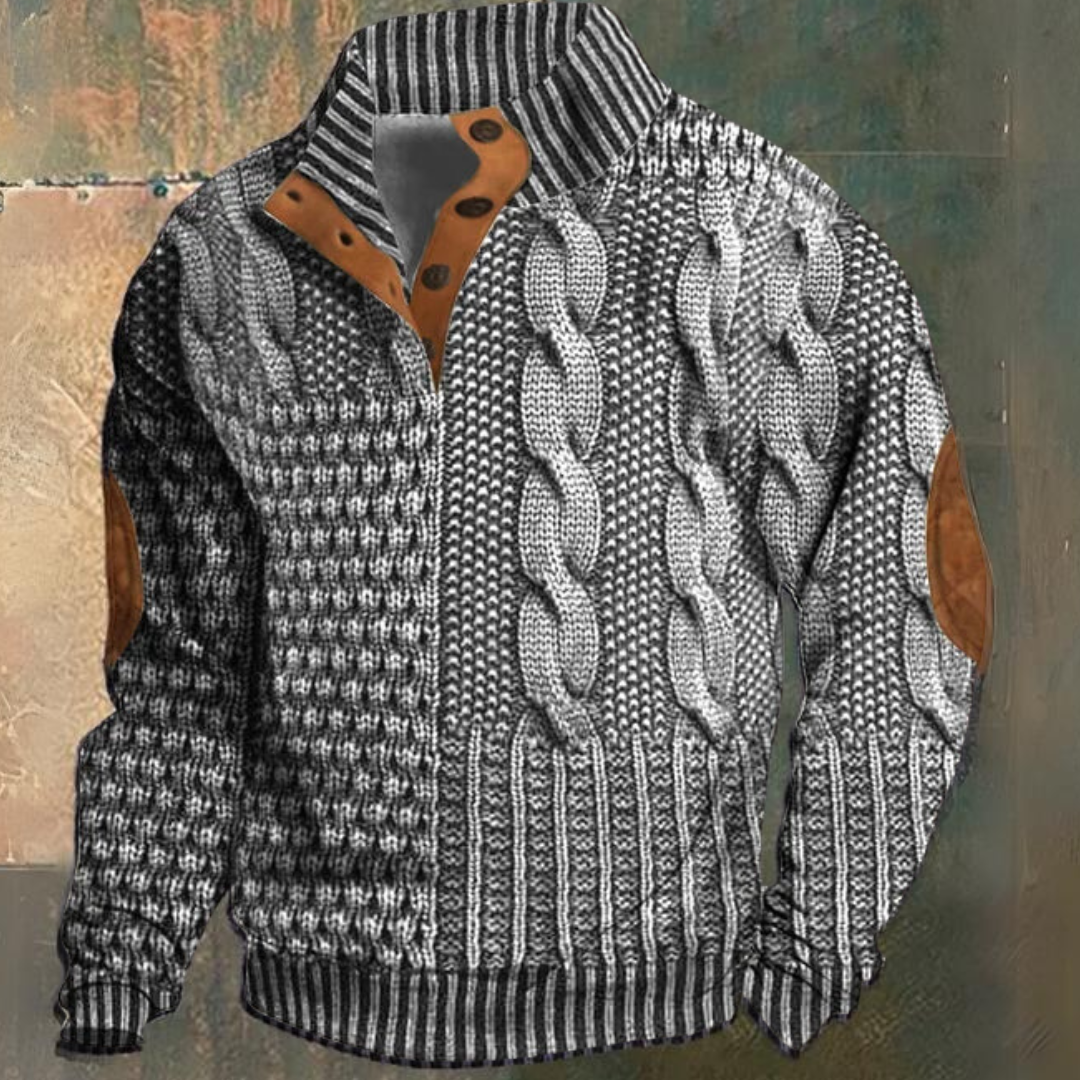 Noah – Grobstrickpullover mit Knopfleiste Herren