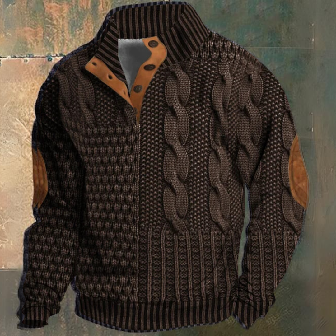 Noah – Grobstrickpullover mit Knopfleiste Herren