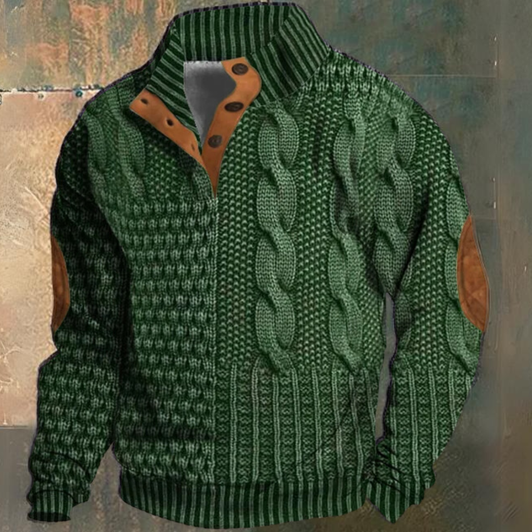 Noah – Grobstrickpullover mit Knopfleiste Herren