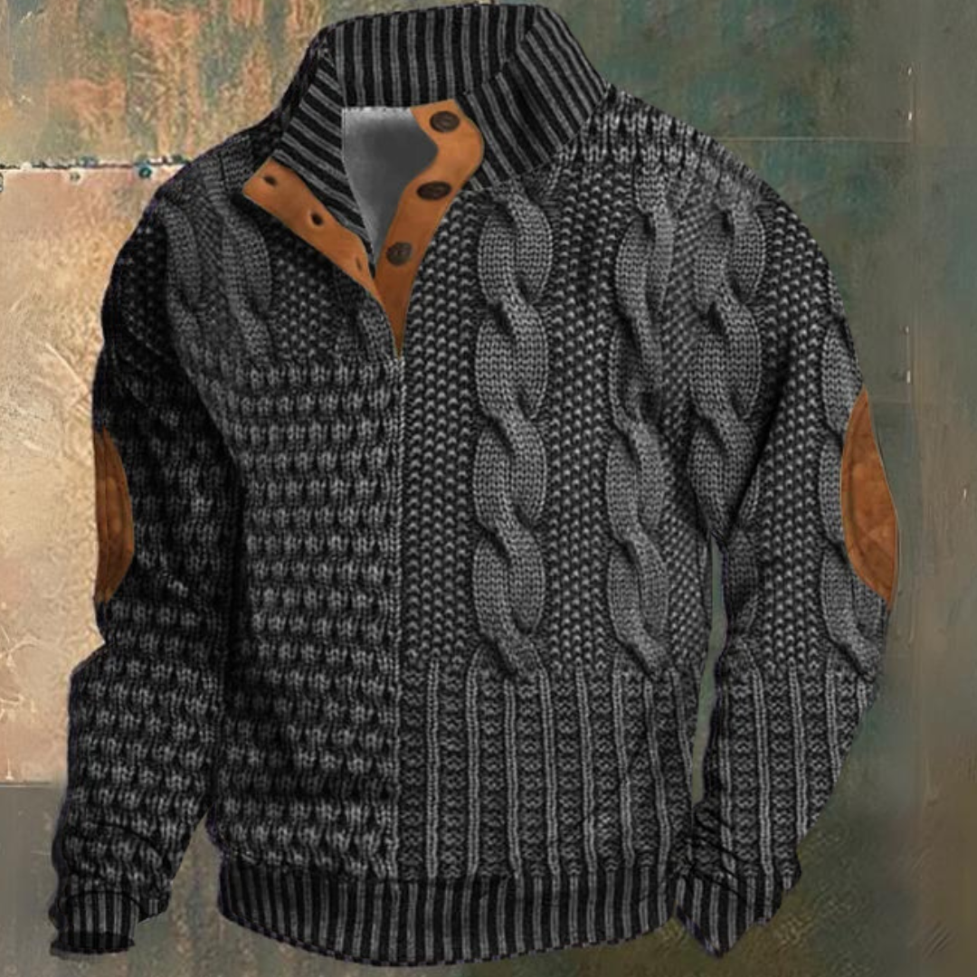 Noah – Grobstrickpullover mit Knopfleiste Herren