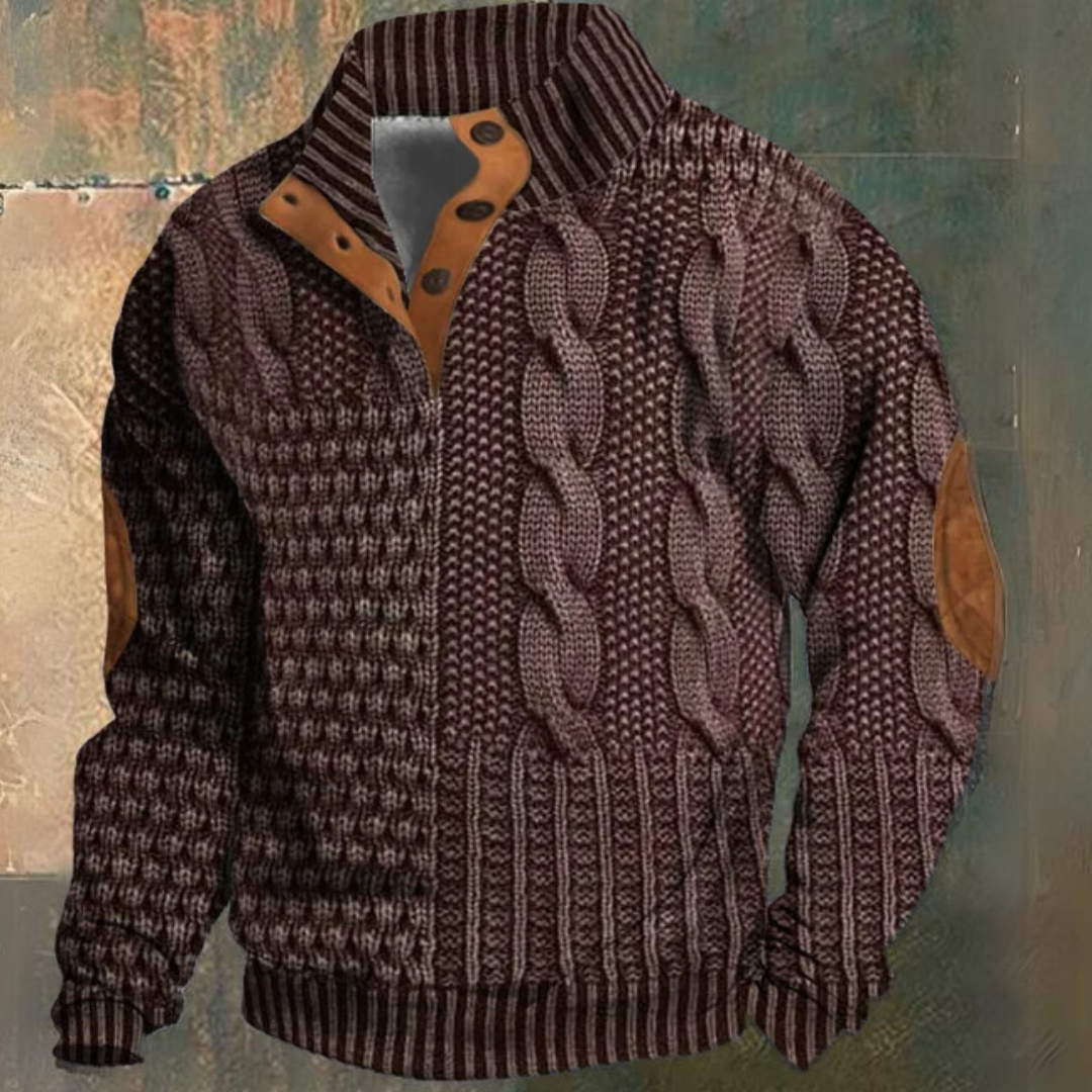 Noah – Grobstrickpullover mit Knopfleiste Herren