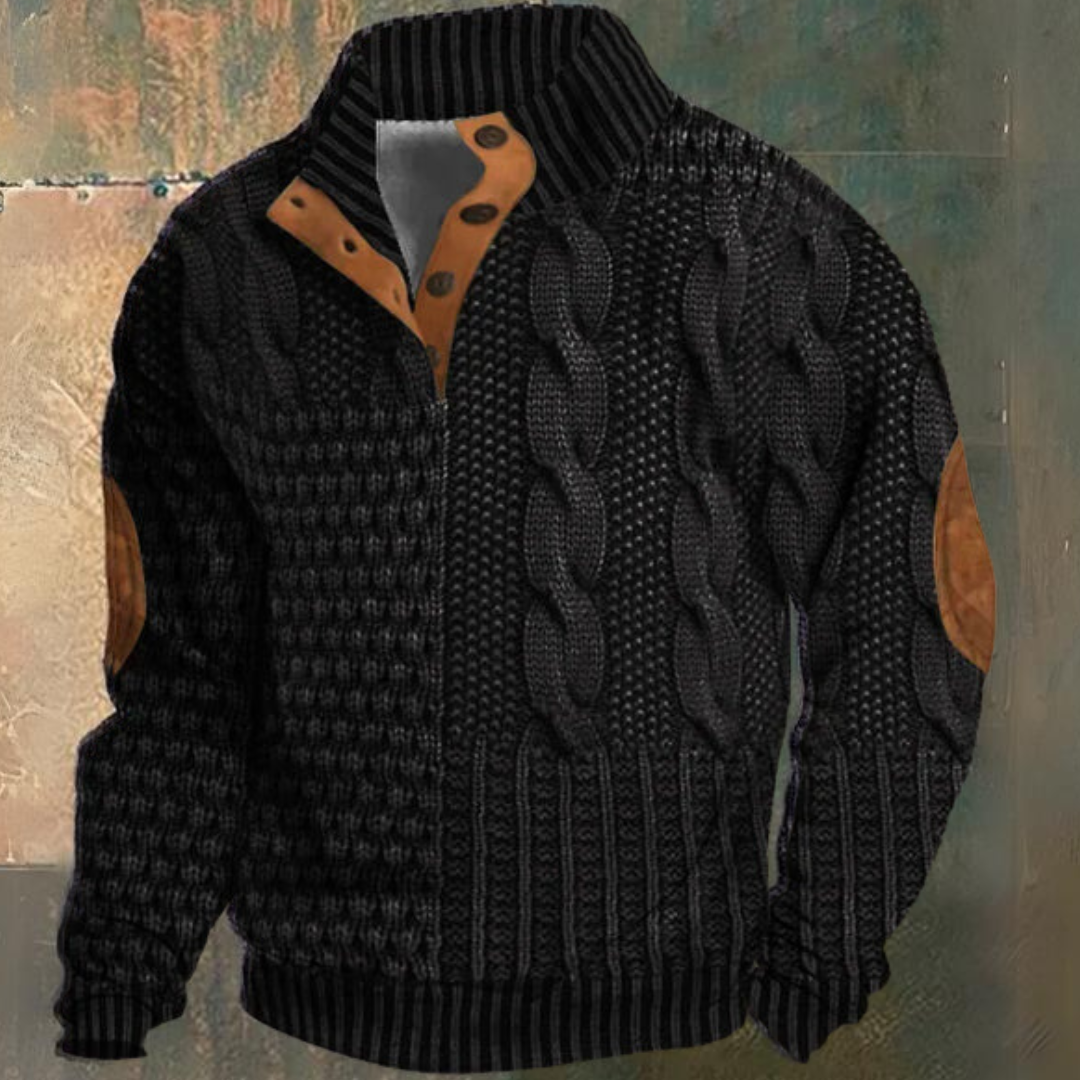 Noah – Grobstrickpullover mit Knopfleiste Herren