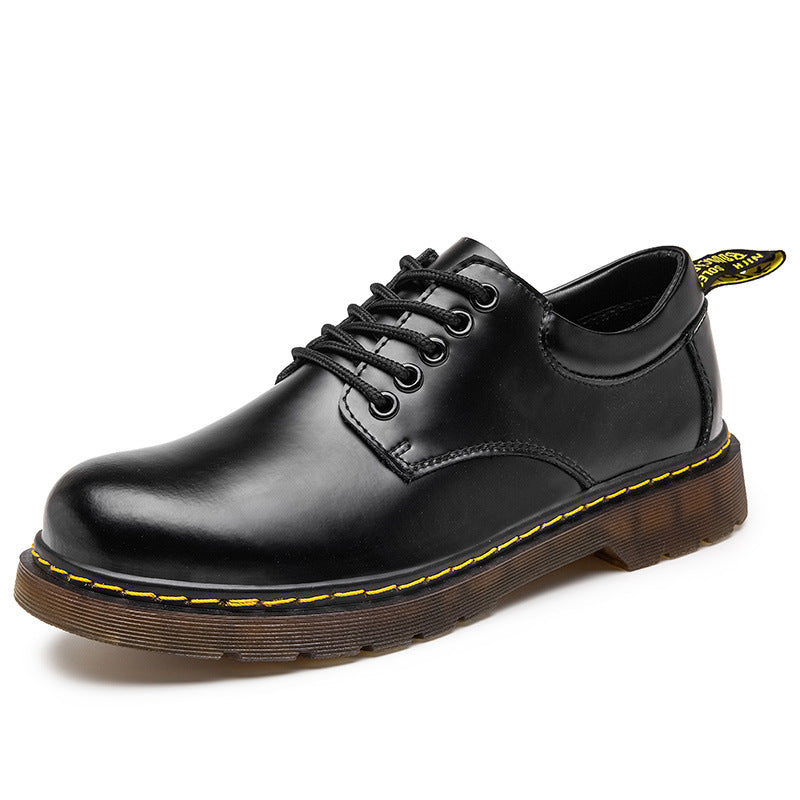Lukas - Herren Leder Halbschuh mit gelber Naht