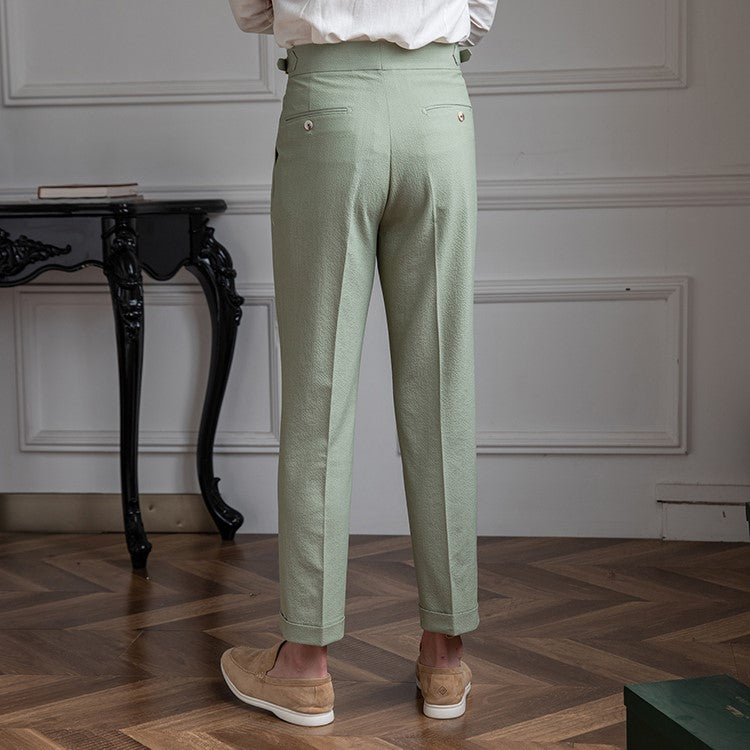 Jonas – Hochgeschnittene Bundfaltenhose im Retro-Stil für Herren