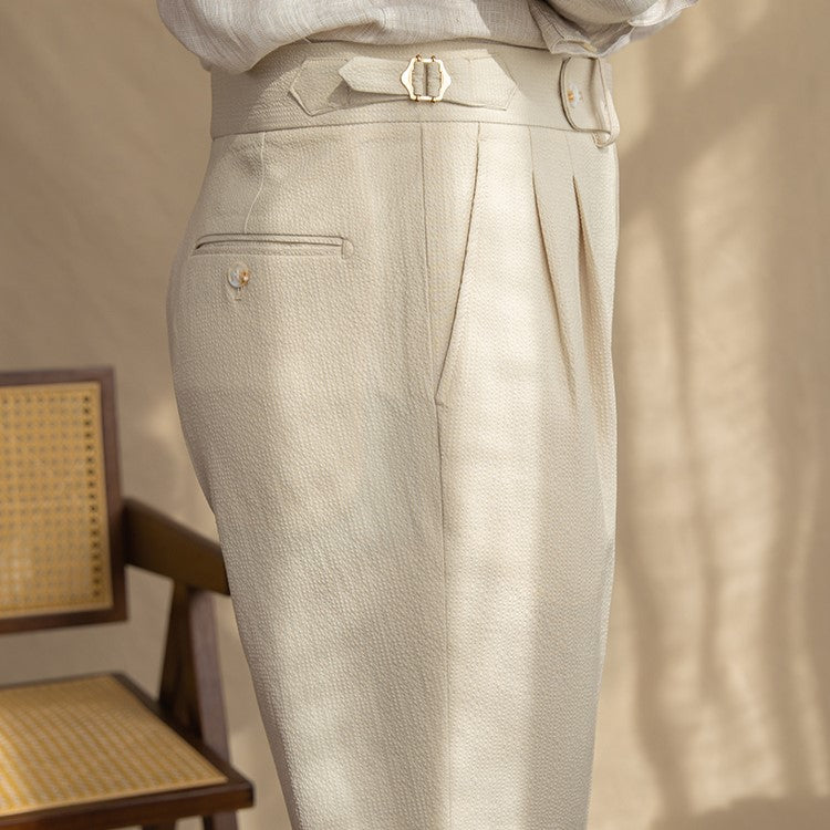Jonas – Hochgeschnittene Bundfaltenhose im Retro-Stil für Herren