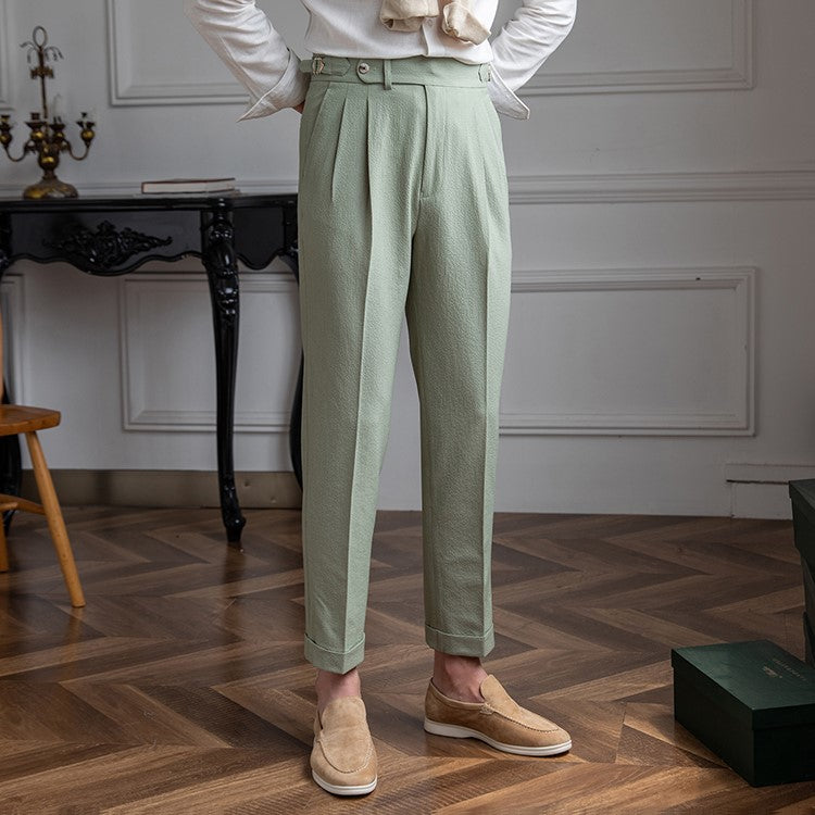Jonas – Hochgeschnittene Bundfaltenhose im Retro-Stil für Herren