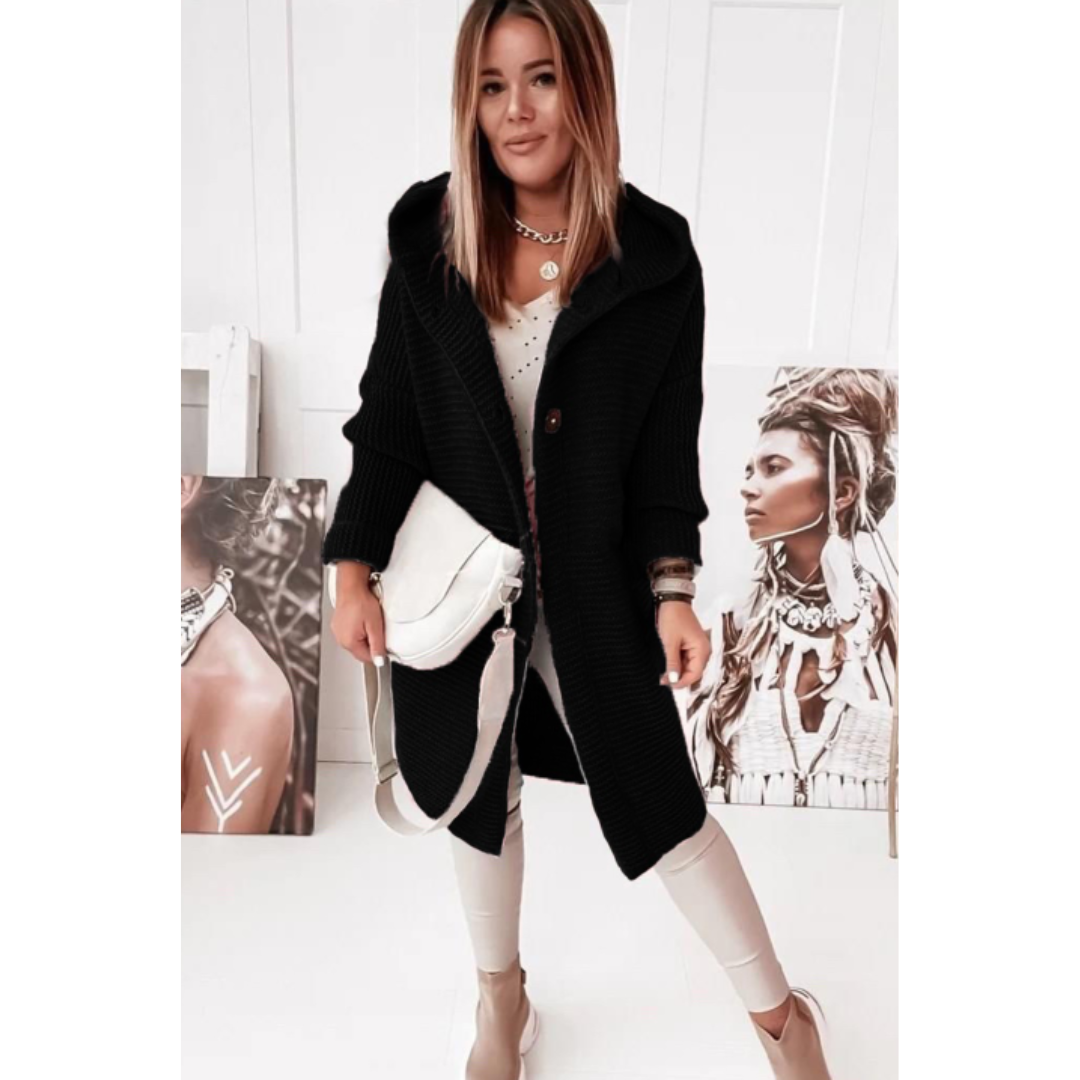 Lia – Damen Strick-Cardigan mit Kapuze