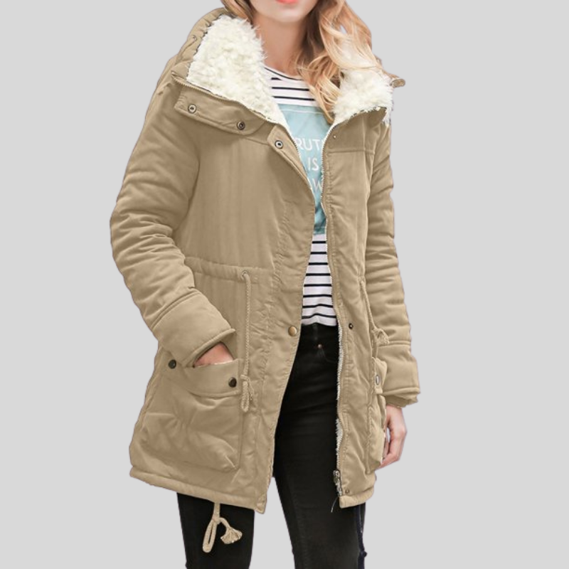 Sophia – Damen Winterjacke mit Fellfutter und Kapuze