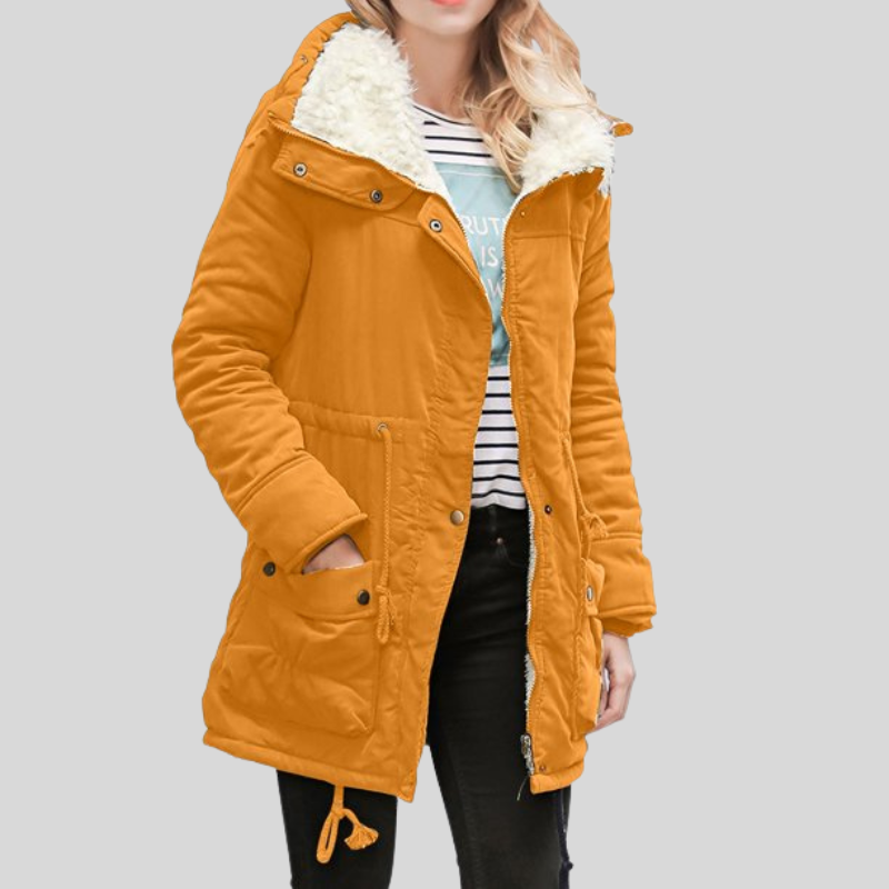 Sophia – Damen Winterjacke mit Fellfutter und Kapuze