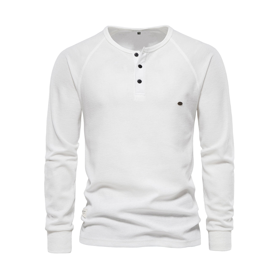 Max - Herren Henley Shirt mit Knopfleiste