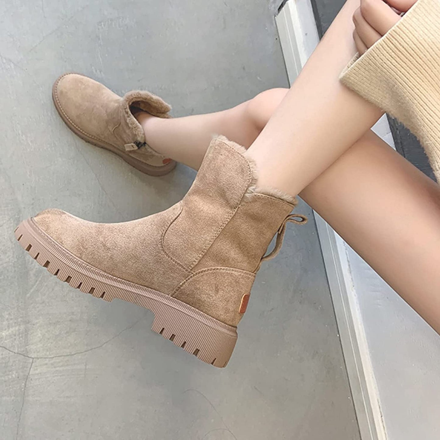 Livia – Damen Winterboots mit Fellfutter und Reißverschluss