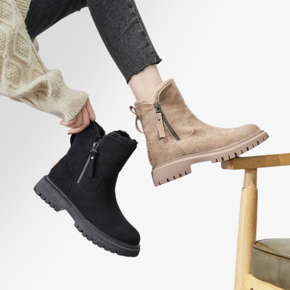 Livia – Damen Winterboots mit Fellfutter und Reißverschluss